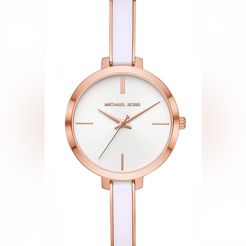 MICHAEL KORS Women’s Jaryn Quartz White Dial Ladies Watch MK4342. Like New!